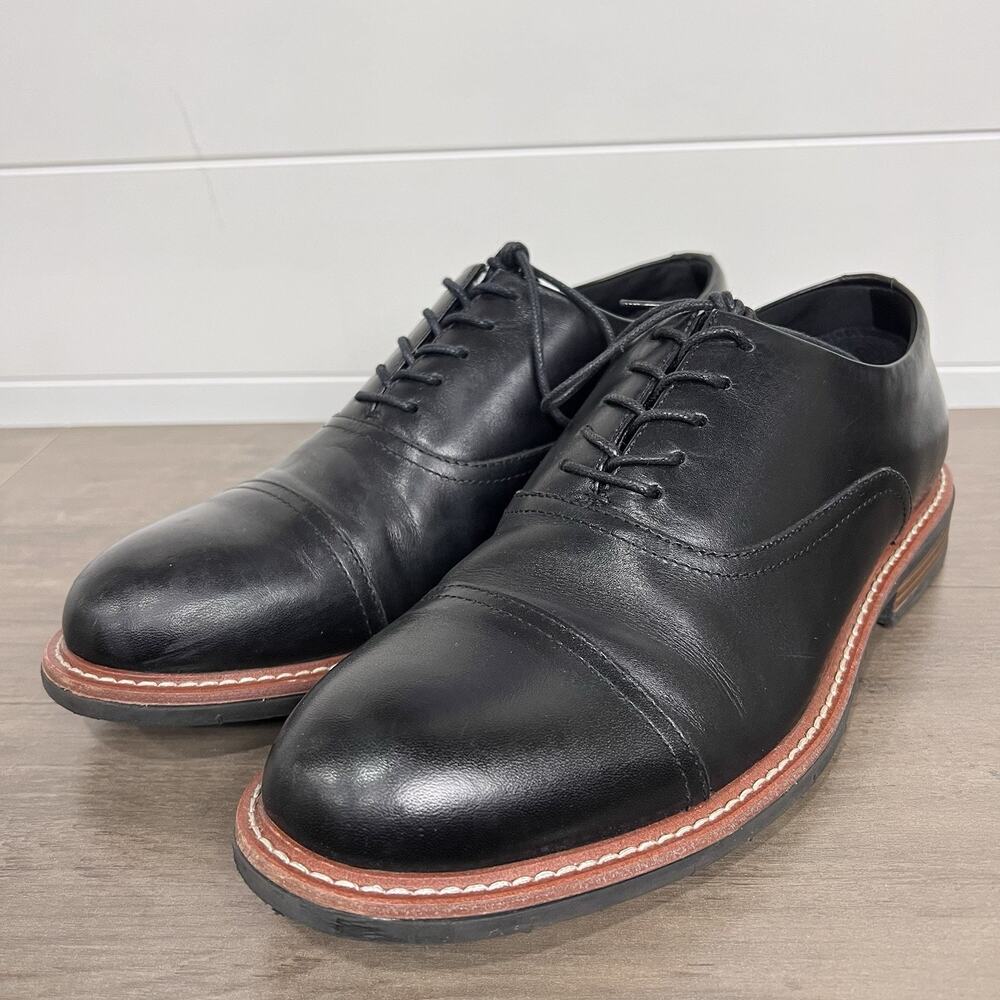 Kenneth Cole Reaction Men's Klay Cap Toe Oxford Flex black Dress Shoes Size 8